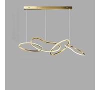 Lámpara de araña LED de Cristal con Grandes Anillos para vestíbulo, Estilo Villa, con iluminación de Arte Natural en Roca, decoración de Lujo para el hogar, Elegante (4 Anillos, 100 cm de la