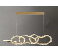 Lámpara de araña LED de Cristal con Grandes Anillos para vestíbulo, Estilo Villa, con iluminación de Arte Natural en Roca, decoración de Lujo para el hogar, Elegante (5 Anillos, 150 cm de la