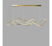 Lámpara de araña LED de Cristal con Grandes Anillos para vestíbulo, Estilo Villa, con iluminación de Arte Natural en Roca, decoración de Lujo para el hogar, Elegante (6 Anillos, 150 cm de la