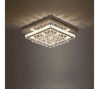 Lámpara de araña LED de Cristal Moderna de Lujo para Sala de Estar, Dormitorio, Comedor, Cocina, lámpara de Techo, luz de Control Remoto cromada Plateada (A D45 W45cm pequeña, atenuación Tri