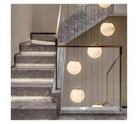 Lámpara de araña LED moderna de mármol, altura ajustable, gran luz, lámpara colgante de lujo con marco de hierro para sala de estar, dormitorio, villa, escalera, comedor y decoración del (8head)