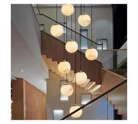 Lámpara de araña LED moderna de mármol, altura ajustable, gran luz, lámpara colgante de lujo con marco de hierro para sala de estar, dormitorio, villa, escalera, comedor y decoración del (36head)