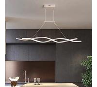 Lámpara de araña LED Moderna nórdica Regulable para Mesa de Comedor, Oficina y Bar, Isla de Cocina Lineal contemporánea, Color Negro, 60 x 4,5 cm (24 x 2 Pulgadas)