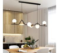 Lámpara de araña LED Moderna Regulable con Control Remoto, Estilo Ondulado contemporáneo, para Mesa de Comedor e Isla de Cocina, 4 Luces, 100 x 6 cm (39 x 2 Pulgadas)