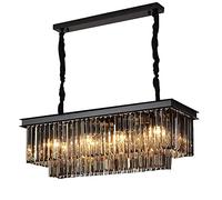 Lámpara de araña LED Moderna Regulable con Control Remoto para Mesa de Comedor e Isla de Cocina, diseño Ondulado contemporáneo, 2 Luces, 100 x 12 cm