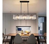 Lámpara de araña LED Negra Regulable Moderna - Lámpara Colgante Lineal nórdica para Comedor, Oficina, Bar o Isla de Cocina - Diseño Elegante de 100 x 4,5 cm/90 x 40 cm