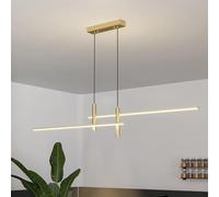 Lámpara de Araña Lineal Creative Twist, Luz Colgante Larga con Atenuación Infinita de 3000K a 6000K, Tira de Luz Colgante para Isla de Cocina, Iluminación Ambiental Minimalista para Comedor (Dorada, 1