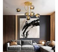 Lámpara de araña lineal de oro moderno, Sputnik Lámpara colgante de nueva forma creativa Iluminación colgante de techo molecular de frijol mágico para comedor Cocina Habitación de la isla, l