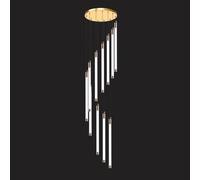 Lámpara de araña lineal dorada grande para techos altos, lámpara colgante moderna de granja negra, accesorio colgante LED para vestíbulo, escalera, sala de estar, mesa de comedor, pasillo Beauty Comes