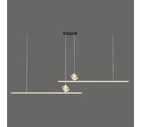 Lámpara de araña Lineal Ultrafina, lámpara Colgante de Barra de latón con Pantalla acrílica Blanca, 48 W, lámpara Colgante LED, 3 Modos de Color, lámparas de suspensión para Comedor, Luces de Tec