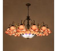 Lámpara de araña mediterránea LED Sencilla de Lujo para Sala de Estar, Restaurante, Dormitorio, Villa, Hotel, cafetería, Bar, lámpara Colgante de Cristal de Color (12 Luces)