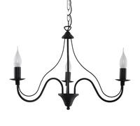 Lámpara de araña Minerva 3 negra candelabro