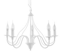 Lámpara de araña Minerva 5 blanca candelabro