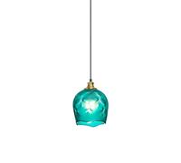 Lámpara de araña Minimalista de una Sola Cabeza con Pantalla esmaltada Verde, pequeña lámpara Colgante para Interiores, con baño enchapado en Oro, Accesorios cepillados, iluminación Colgante, Cab