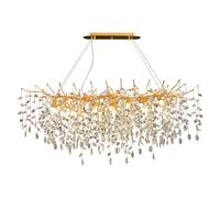 Lámpara de araña moderna con rama de árbol de cristal, lámpara de cristal de lujo, lámpara Art Deco dorada, lámpara colgante para interior, lámpara colgante para comedor, sala de estar, dormitorio,