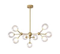 Lámpara de araña Moderna de 9 Luces Dorada con Brazos Ajustables, Estilo Mediados de Siglo, lámpara Colgante Vintage Industrial de Techo para Sala de Estar, Dorada. ¡Qué Amable de tu Parte!