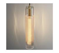 Lámpara de araña Moderna de Cristal de Cobre para Restaurante, Bar, mesita de Noche, Dormitorio, guardarropa, lámpara de araña pequeña de una Sola Cabeza, Luces de araña LED