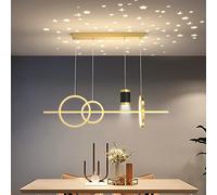 Lámpara de araña moderna de madera con anillo LED, lámpara colgante japonesa de 1 luz, lámpara de techo circular contemporánea regulable para isla de cocina, sala de estar o comedor - B 50x50x6cm (20