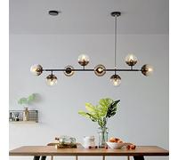 Lámpara de araña Moderna de Madera con Anillo LED, lámpara Colgante Japonesa de 1 luz, lámpara de Techo Circular Regulable contemporánea para Isla de Cocina, Sala de Estar y Comedor - B 50x5