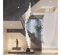Lámpara de araña Moderna de Techo Alto, Color Negro, Colgante, 12 Luces, LED Espiral Grande, Tipo Gota de Lluvia, lámpara Colgante para vestíbulo, Altura Ajustable, Adecuada para Entrada, es