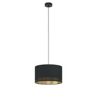 Lámpara de Araña Moderna de Tela Negro y Dorado 1 Luz GL0450