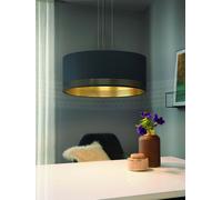 Lámpara de Araña Moderna de Tela Negro y Dorado 3 Luces GL0449