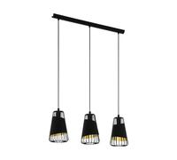 Lámpara de Araña Moderna Design Negro y Dorado 3 Luces GL0500