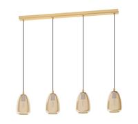 Lámpara de Araña Moderna Design Vidrio Ambra 4 Luces GL0591