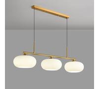 Lámpara De Araña Moderna Wabi-Sabi Luz De Techo Estilo Escandinavo Pantalla De Cristal Esmerilado Iluminación Colgante 3 Luces E27 Regulable Altura Lámpara Suspensión Comedor Salón Dormitorio(Gold)