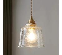 Lámpara de araña moderna y sencilla de una sola cabeza para dormitorio, lámpara de mesita de noche, lámpara colgante de cristal transparente para restaurante o bar, altura ajustable, fuente de luz E27