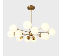 Lámpara de Araña Nórdica Dereizo con Diseño Molecular, Lámpara de Araña Moderna Y Sencilla para Restaurantes, Lámpara de Techo Minimalista Dere, Lámpara Colgante Elegante, Color Negro, 6+6 Cabezales./