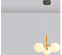 Lámpara de araña nórdica Moderna y Minimalista de 9 Luces LED de Cristal Blanco para Dormitorio, mesita de Noche, Sala de Estar, decoración del hogar (Metal Amarillo, frío)