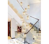 Lámpara de araña para Escalera BDS Lighting con 10 Bolas de Cristal, lámpara Colgante Larga para Edificio dúplex, lámpara de araña Grande para Sala de Estar, Villa, lámpara de Escalera Minim