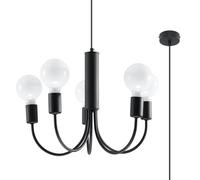 Sollux Lighting Piccolo lámpara colgante 5x60 W negro SL.0855