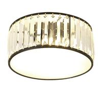 Lámpara de Araña Rede Cristal Negro, Lámpara de Techo Led Dorada de Lujo para Dormitorio, Sala de Estar, Accesorios de Iluminación de Interior./Negro/42 cm