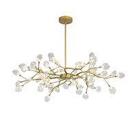 Lámpara de Araña Sputnik de Estilo Industrial Moderno, Lámpara de Techo G4 Dubranch con Pantalla de Vidrio Soplado a Mano Y Altura Ajustable, Ideal para Comedor, con Pantalla de Vidrio Dorado Y Transp