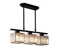 Lámpara de Araña Sputnik de Estilo Industrial Moderno, Lámpara de Techo Rectangular Led para Sala de Estar, Dormitorio Y Comedor, Lámpara de Cristal Rectangular, E27, Lámpara de Araña Remoderna de Cri