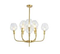 Lámpara de Araña Sputnik de Estilo Industrial Moderno, Techo de Cristal Industrial Sencillo de 8 Pulgadas, E14, Techo Ajustable, para Sala de Estar, Comedor Y Dormitorio.