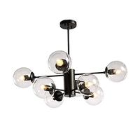 Lámpara de araña Sputnik Moderna de 6 Luces Doradas, Brazos Ajustables, lámpara Colgante de Mediados de Siglo, lámpara de Techo Industrial Vintage para Sala de Estar, Color ámbar Platino. 8