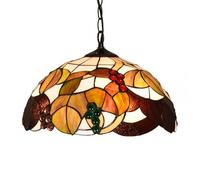 Lámpara de araña tiffany retro rústico vidriera de vidriera, lámpara colgante vintage para dormitorio, cocina, comedor, pasillo, balcón, 16 pulgadas,Teal