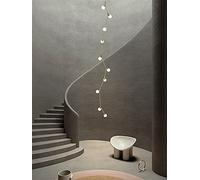 Lámpara de araña Villa Escalera Techo Lámparas de araña colgantes Lámpara colgante Apartamento dúplex Luces de decoración artística, Iluminación colgante de techo, ORO/Blanco frío, 12 cabezas 470 cm