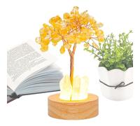 Lámpara De Árbol con Cristales Amarillos - Lámpara con Forma De Árbol De La,Decoración para Estudios Dormitorios Oficinas Salones,Salón Dormitorio Estudio Oficina