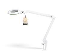 Lámpara de Aumento Lumeno Lambda M, Regulable con Lente de Cristal Transparente de 127 mm, Ideal para Salones de Belleza, consultas médicas, Aficionados, ayudas a la Lectura y más. Verde 3 dioptrías
