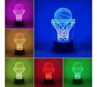 Lámpara de baloncesto 3D Decorativa, lámpara de noche de dormitorio inteligente de 7 colores para niños, luz nocturna LED decorativa dormitorio adolescente para dormir regalo de cumpleaños para niños