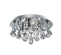 Lámpara de Baño Deckenleuchte Redondo Ø 38CM IP44 para 4x G9 Cristal Metal