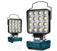 Lámpara de batería para Bosch 18 V, 48 W, inalámbrico, LED, luz de trabajo, foco LED brillante, reflectores portátiles, lámpara de obra de construcción, faro con batería tipo C y carga USB