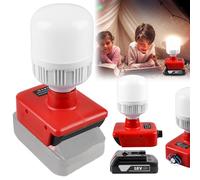 Lámpara de batería para Einhell 18V: lámpara de batería Einhell, LED de 12W con bombillas E27 ajustables de 150-1300LM, iluminación de trabajo, reflector LED, brillo ajustable, lámpara de construcción