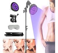 LáMpara De Bronceado De 54 W, Con MáScara Para Ojos Y TríPode (38,5"-78,7"), LáMpara De Pie De Luz PúRpura De 395 Nm, Dispositivo De Autobronceado Para ProteccióN De Ojos, Para Cuerpo Y Rostro