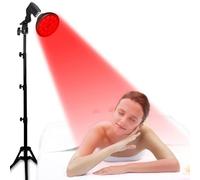 Lámpara de bronceado de 54 W con trípode, solárium for el hogar (rojo), lámpara solar for rostro y cuerpo con trípode for antifaz, cabezal giratorio de 180°, bronceado en casa for una piel