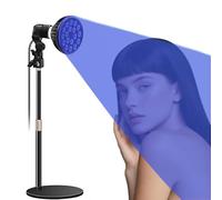 Lámpara de bronceado para rostro y cuerpo: 18 LED con terapia de luz azul de 54 W y longitud de onda de 460 nm, base y soporte de altura ajustables, E27, gafas autobronceadoras, para uso doméstico